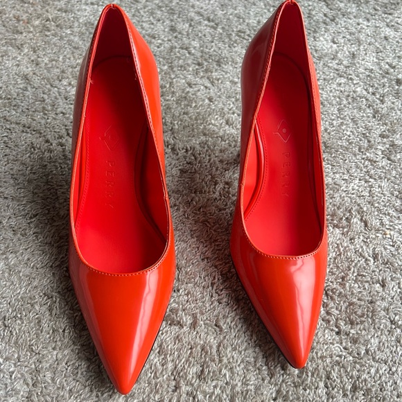 Katy Perry Orange Heels with Sculpted Silver Heel — New Without Tags - Picture 4 of 6